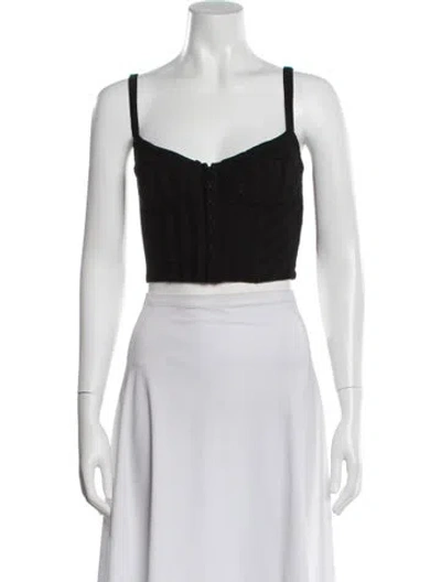 Pre-owned Simkhai Square Neckline Sleeveless Crop Top In Black