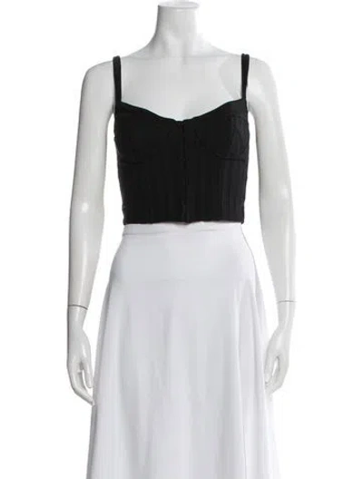 Pre-owned Simkhai Square Neckline Sleeveless Crop Top In Black