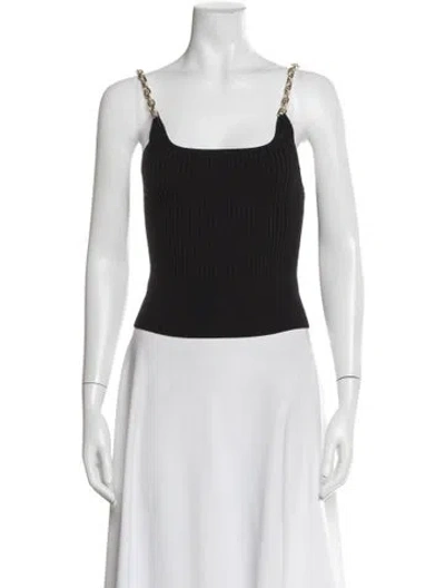 Pre-owned Simkhai Square Neckline Sleeveless Crop Top In Black