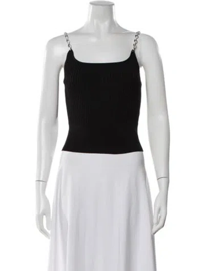 Pre-owned Simkhai Square Neckline Sleeveless Crop Top In Black