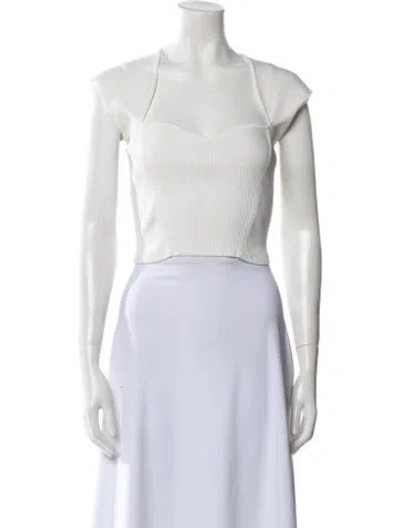 Pre-owned Simkhai Square Neckline Sleeveless Crop Top In Blue