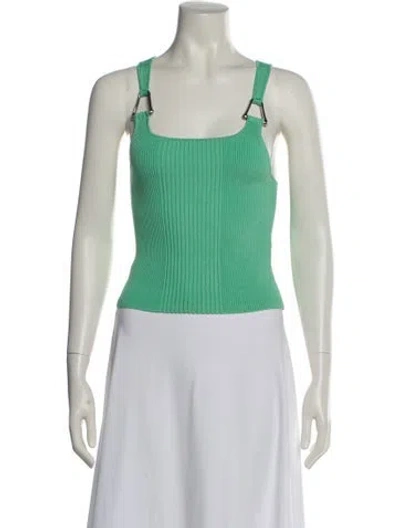Pre-owned Simkhai Square Neckline Sleeveless Crop Top In Green