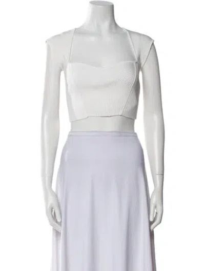 Pre-owned Simkhai Square Neckline Sleeveless Crop Top In Neutral