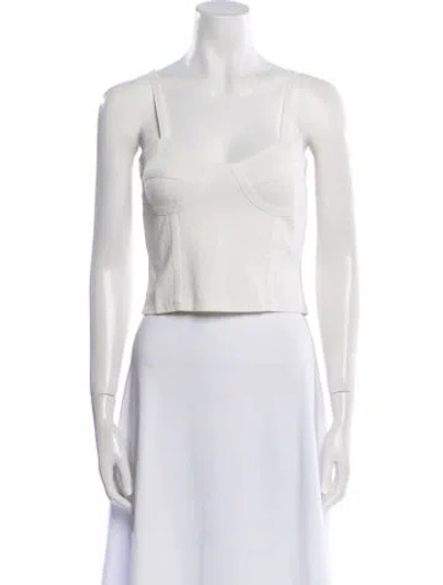 Pre-owned Simkhai Square Neckline Sleeveless Crop Top In Neutral