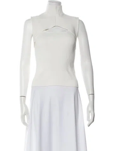 Pre-owned Simkhai Square Neckline Sleeveless Crop Top In Neutral
