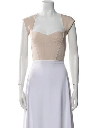 Pre-owned Simkhai Square Neckline Sleeveless Crop Top In Neutral