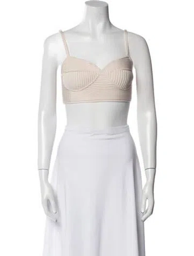Pre-owned Simkhai Square Neckline Sleeveless Crop Top In Neutral