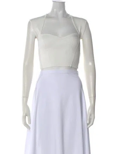 Pre-owned Simkhai Square Neckline Sleeveless Crop Top In Neutral