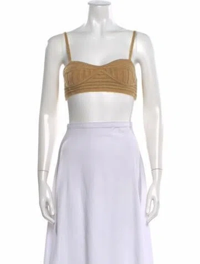 Pre-owned Simkhai Square Neckline Sleeveless Crop Top In Neutral