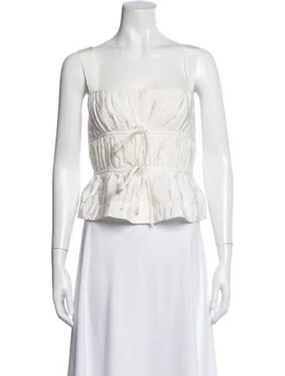 Pre-owned Simkhai Square Neckline Sleeveless Crop Top In Neutral