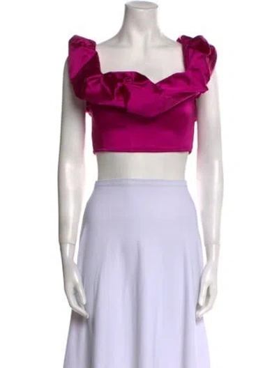 Pre-owned Simkhai Square Neckline Sleeveless Crop Top In Pink