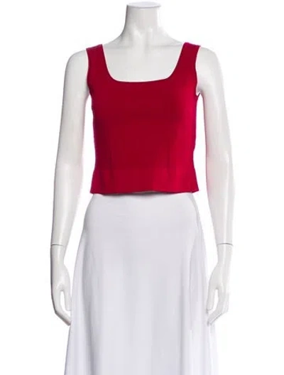 Pre-owned Simkhai Square Neckline Sleeveless Crop Top In Pink