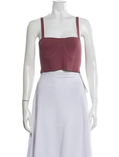 Pre-owned Simkhai Square Neckline Sleeveless Crop Top In Purple