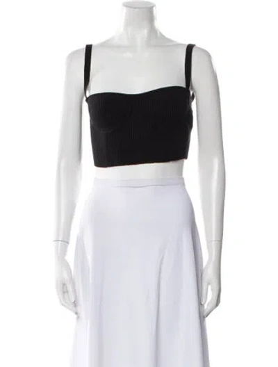 Pre-owned Simkhai Square Neckline Sleeveless Crop Top W/ Tags In Black