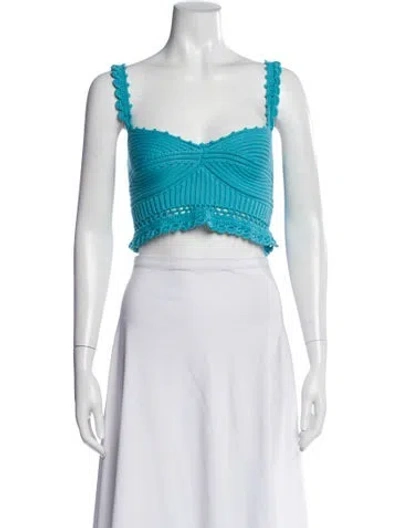 Pre-owned Simkhai Square Neckline Sleeveless Crop Top W/ Tags In Blue