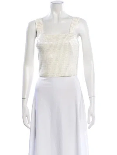 Pre-owned Simkhai Square Neckline Sleeveless Crop Top W/ Tags In Neutral