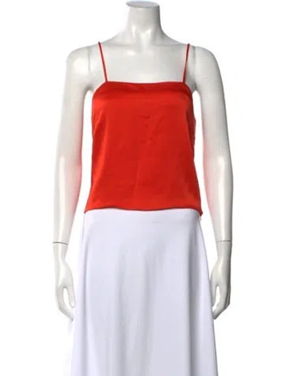 Pre-owned Simkhai Square Neckline Sleeveless Crop Top W/ Tags In Orange