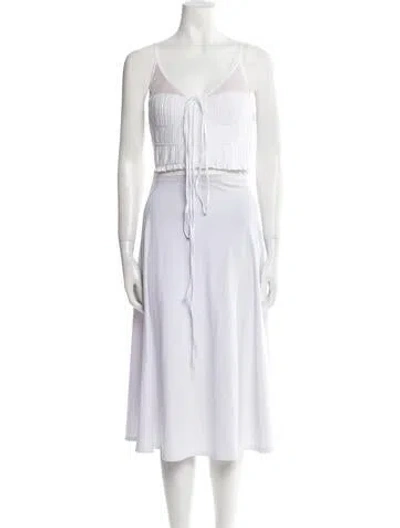 Pre-owned Simkhai Square Neckline Sleeveless Crop Top W/ Tags In White