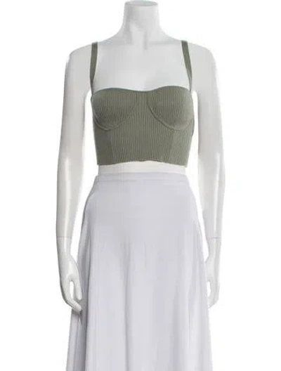 Pre-owned Simkhai Square Neckline Sleeveless Crop Top In White