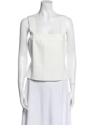 Pre-owned Simkhai Square Neckline Sleeveless Crop Top In White