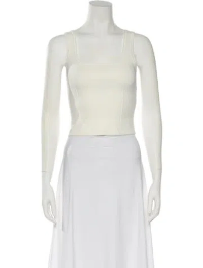Pre-owned Simkhai Square Neckline Sleeveless Crop Top In White