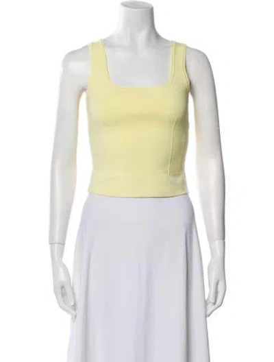 Pre-owned Simkhai Square Neckline Sleeveless Crop Top In Yellow