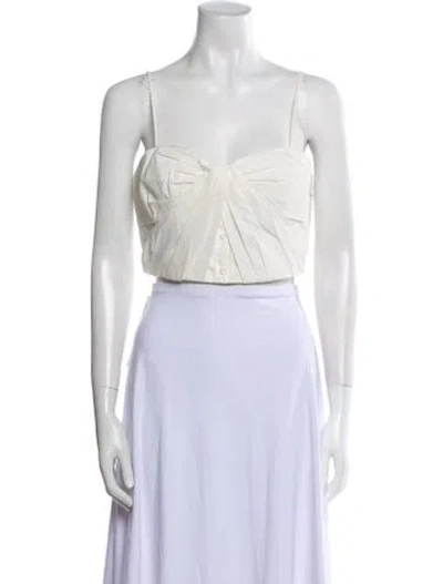 Pre-owned Simkhai Square Neckline Sleeveless Crop Top In Yellow