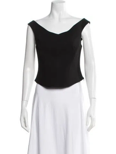 Pre-owned Simkhai Square Neckline Sleeveless Top In Black