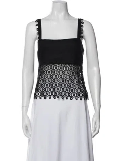 Pre-owned Simkhai Square Neckline Sleeveless Top In Black