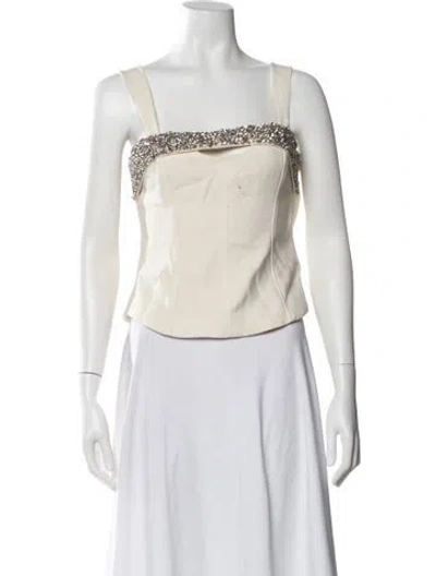 Pre-owned Simkhai Square Neckline Sleeveless Top In Neutral
