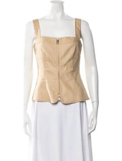 Pre-owned Simkhai Square Neckline Sleeveless Top In Neutral