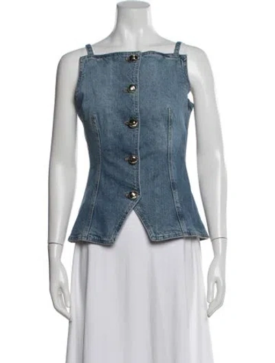 Pre-owned Simkhai Square Neckline Sleeveless Top W/ Tags In Blue