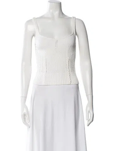 Pre-owned Simkhai Square Neckline Sleeveless Top In White