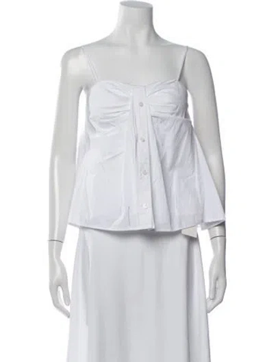 Pre-owned Simkhai Square Neckline Sleeveless Top In White