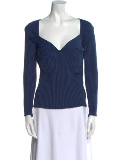 Pre-owned Simkhai Square Neckline Sweater In Blue