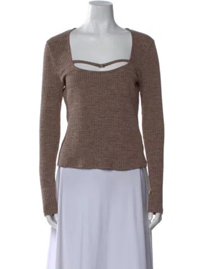 Pre-owned Simkhai Square Neckline Sweater In Brown