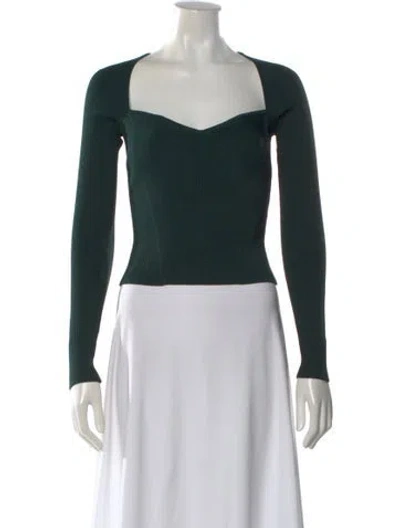 Pre-owned Simkhai Square Neckline Sweater In Green