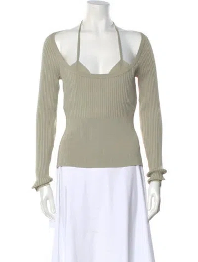 Pre-owned Simkhai Square Neckline Sweater W/ Tags In Green