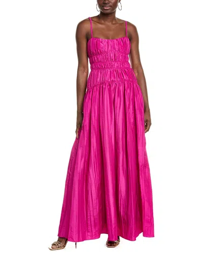 Simkhai Stefanie Taffeta Pleats Gown In Pink