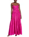 Shop Simkhai Stefanie Taffeta Pleats Gown In Pink