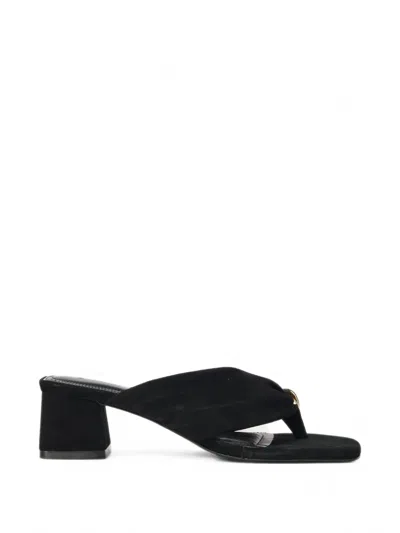 Simkhai Stella Block-heel Suede Sandals In Black