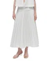 Simkhai Womens White Stella Pleated Woven Midi Skirt Xs In White