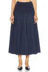 Simkhai Stella Maxi Skirt With Knit Yoke In Midnight