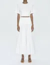 Simkhai Stella Knit-trimmed Cotton-poplin Maxi Skirt In White
