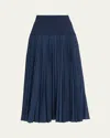 Simkhai Stella Maxi Skirt With Knit Yoke In Midnight