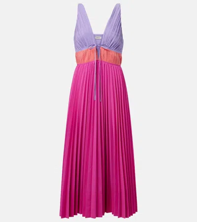 Simkhai Stephanie Pleated Poplin Midi Dress