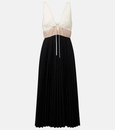 Simkhai Stephanie Pleated Poplin Midi Dress