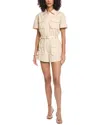 Simkhai Aspen Belted Linen-blend Playsuit In Neutral