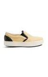 Simkhai Stevie Raffia Combo Slip On Sneaker In Black