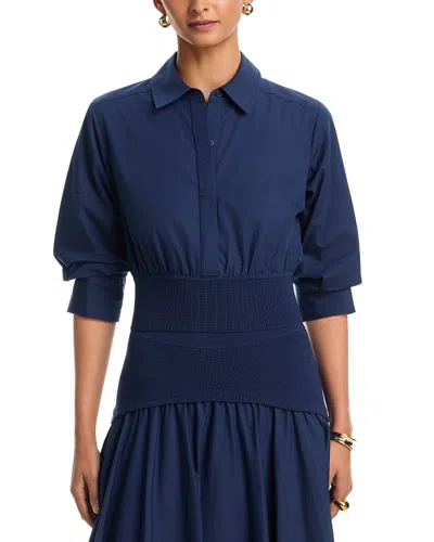 Simkhai Stiles Cotton Knit Shirt In Blue